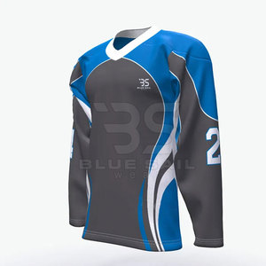 Maillot de hockey haute performance avec col en V et coutures renforcées – Style moderne pour équipe de hockey sur glace - Product Image 3