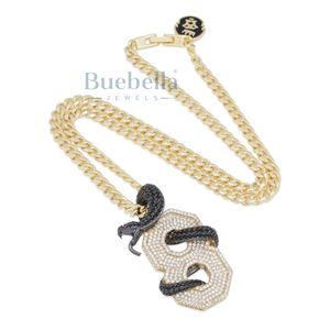 Collier de déclaration Black Mamba inspiré du numéro 8 avec pendentifs Moissanite et breloques reflétant Mamba Mentality Grind - Product Image 3