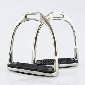Estribos de seguridad para montar a caballo en inglés, estribos de goma para jinetes, acero inoxidable pulido de alta resistencia, novedad - Product Image 4