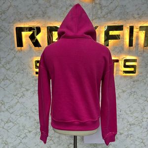 Etiqueta personalizada de alta calidad más demandada Sudadera con capucha con cremallera Pantalla impresa Diamantes de imitación hecho en fábrica precio barato sudaderas con capucha para hombres - Product Image 4