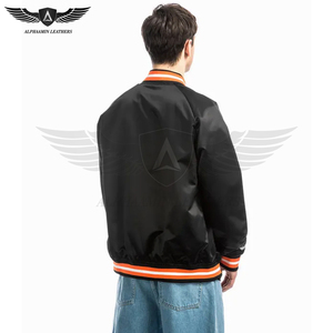 Tarifa de fábrica con su propia mano, totalmente personalizada, ropa de calle para adultos, chaquetas universitarias manchadas de color negro - Product Image 2