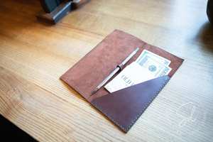 Handcrafted Leather Bill <b>Holder</b> for Upscale Restaurants Custom Design Magnetic Closure and Branding LBH-0106 - Product Image 5