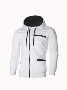 Sudaderas con capucha de lana de algodón estilo cremallera personalizada de moda con bolsillo en el pecho sudaderas con cremallera para hombre en diferentes colores - Product Image 4