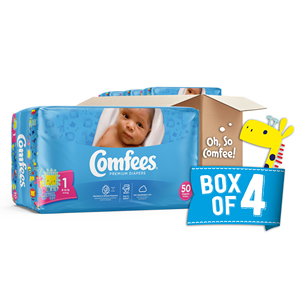 Comfees Baby Diapers Size 1 50pcs (x4) Disposable Eco-Friendly Diapers Newborn Diapers. Up to 10 lbs - Product Image 3