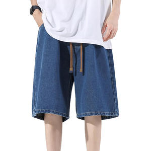 กางเกงขาสั้นผ้ายีนส์สำหรับผู้ชายผ้าฝ้ายระบายอากาศได้ดีออกแบบได้เองใส่ในฤดูร้อนติดโลโก้ได้ตามต้องการ - Product Image 1