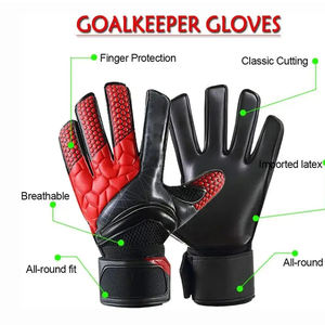 Gants de gardien de but de football en cuir respirant professionnels en gros, antidérapants, avec sangle de poignet réglable, gants d'entraînement - Product Image 5