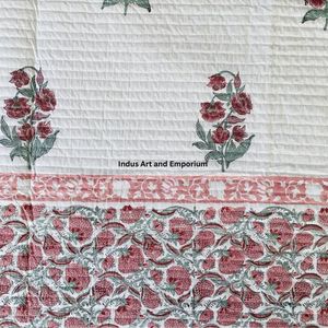 Wholesale Hand Block Printed Knitted Eco-Friendly Cotton <b>Quilted</b> Bedspreads Bedcover - Product Image 6