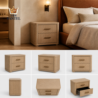 Table de chevet de luxe pour hôtel, table de nuit moderne en bois avec tiroir de rangement pour mobilier de chambre d'hôtes