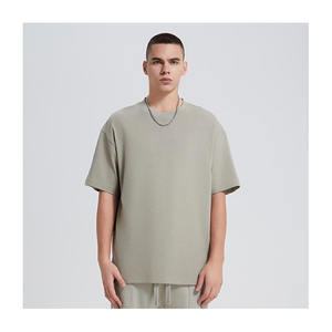 Streetwear Fashion 300gsmCustom Logo T-shirts en coton uni vierge grande taille pour hommes - Product Image 1