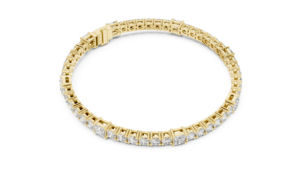 Bracelet de fiançailles en or jaune 14 carats avec diamant de laboratoire rond ou taille princesse pour femme |   Nouveau diamant cultivé - Product Image 4