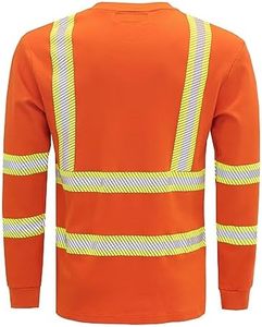 Camisa de construcción de manga larga naranja para hombre, tiras reflectantes de seguridad resistentes al fuego y soldadura, botón frontal, ropa de seguridad para el trabajo - Product Image 3