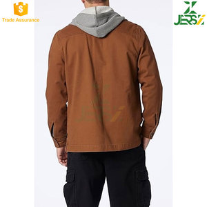 Veste d'hiver unisexe grande taille, résistante, doublure polaire épaisse, poches cargo, fermeture éclair - Veste softshell chaude pour l'extérieur avec capuche - Product Image 6