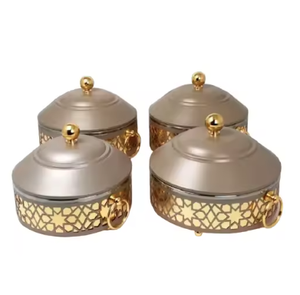 Casseroles rondes faites à la main de conception unique avec couvercle à bouton attrayant Pots de stockage d'aliments chauds tendance finis en métal de qualité supérieure - Product Image 1