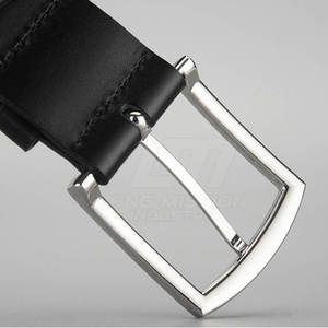 Nuevo Cinturón Casual de Cuero Vacuno Negro Marrón con Hebilla Metálica de Cierre Automático Plateada, Impermeable y Duradero para Hombre - Product Image 6