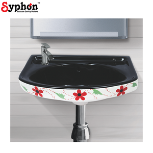 อ่างล้างหน้าเซรามิกพร้อมแท่นอ่างล้างจานทันสมัยดีไซน์หรูหราเครื่องใช้ในห้องน้ำ - Product Image 1