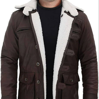 Silo Sports SS-MSLC-03 2025 OEM 100% Hochwertige Lammfell-Lederjacke für Herren Atmungsaktiver Klassischer Wintermantel 50% Lammfell