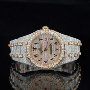 Venta caliente de lujo diamante Moissanite reloj de cuarzo resistente al agua de acero inoxidable duradero diseño personalizado moda a granel al por mayor - Product Image 1