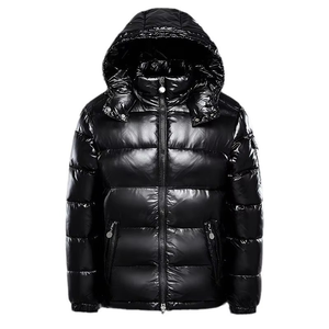 Veste matelassée pour homme de haute qualité OEM, capuche chaude, hiver, grande taille, fermeture éclair intégrale, veste gonflée pour homme, logo personnalisé pour l'extérieur - Product Image 1