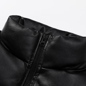 Chaqueta de Cuero Cálida y Cómoda para Hombre 2025, Abrigo de Invierno Personalizado de Alta Calidad con Cuello Alto, Venta al por Mayor - Product Image 4