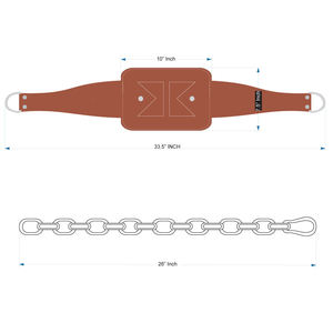 Ceinture de musculation professionnelle en cuir véritable avec chaîne métallique réglable pour la musculation, le bodybuilding et la force athlétique - Product Image 3
