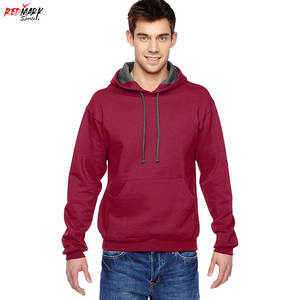 Otoño moda nuevo estilo personalizado hombres Sudadera con capucha y sudadera liso teñido superior en talla grande diseño de ropa de hombre - Product Image 4