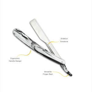 Barbero profesional de acero inoxidable, maquinilla de afeitar de borde recto plegable, Shavette, Kit de afeitado para hombres, maquinilla de afeitar despiadada - Product Image 2