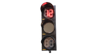 Feu de signalisation LED 200 mm noir 5 mm rouge/vert/jaune à compte à rebours en polycarbonate pour usage routier 9 kg Ileritraffic SN-01-06-200