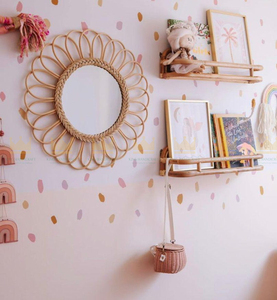 Espejo de pared de ratán rústico de superventa para el hogar y la vida Diseño tejido hecho a mano para espacios habitables - Product Image 1