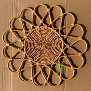 New Products 2025 Rattan Charger Plates Boho Rattan Placemat OEM Hot Sale Placemat <b>Wicker</b> Charger Plate with Low MOQ - Product Image 5