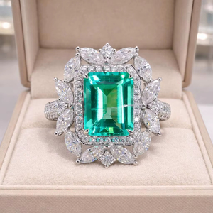 Bague de mariage pour femme en moissanite de laboratoire taille poire, grappe de fleurs, 3ct 4ct, certifiée IGI, pour la fabrication de bijoux - Product Image 1