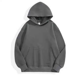 Pull-over en molleton de coton polyester épais surdimensionné de haute qualité, sweats à capuche unisexes grande taille personnalisés - Product Image 2