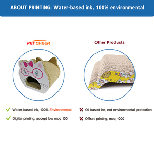 Grattoir pour <span class=keywords><strong>chat</strong></span> classique en forme de fusée 3 en 1, design multifonctionnel détachable, durable, écologique, en papier ondulé - Product Image 2