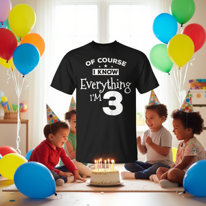 T-shirt pour enfants de 3 ans - Je sais tout - Vêtements promotionnels pour enfants - Product Image 3