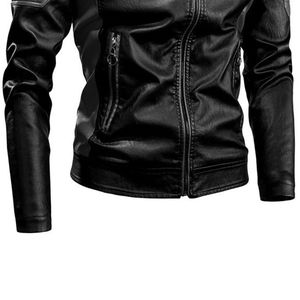 Veste en cuir pour homme de style motard, veste d'hiver, veste décontractée à revers, manteaux chauds pour tous les jours, utilisation en saison hivernale, veste en cuir pour homme - Product Image 4