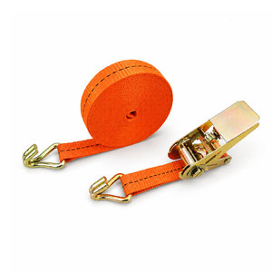Provina 25mm Orange cliquet sangle d'arrimage avec crochet incurvé en métal taille personnalisée Polyester matériel prêt à l'exportation Vietnam vente en gros - Product Image 1