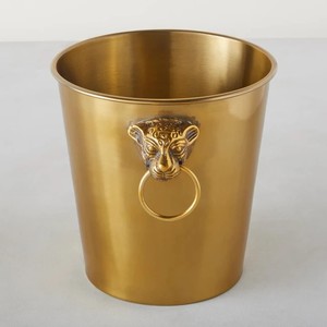 Cubitera de Latón de Lujo con Asa Doble de León, Diseño Impresionante, Acabado Duradero para Fiestas en Casa, Bares, Hoteles y Regalos - Product Image 3