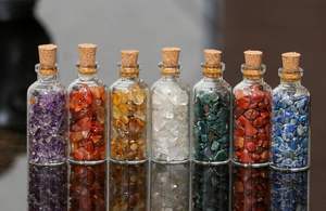 Cristal 7 Chakra Poli Pierres Précieuses Bouteilles Fabriquées À La Main Pierre Puce Bouteilles Reiki Guérison Cristaux Élégant Mascotte Pierre Artisanat - Product Image 6