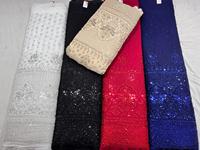 Haute qualité Goergette importation broderie tissu plein lourd perlé travail manuel Tulle pour accessoires de mariage tricoté techniques filles