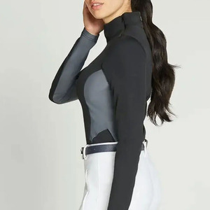 Deportes al aire libre ecuestre espectáculo de equitación camisa de capa base para damas 100% poliéster hecho a medida OEM ODM - Product Image 2