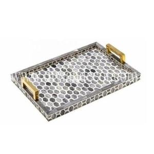 Bandeja de cuerno de diseño Rectangular hecha a mano, bandeja para servir café y té, bandeja de cuerno decorativa para mesa para Cocina - Product Image 2