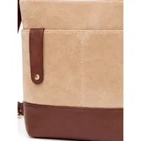Tas Selempang Kulit Suede Warna Beige & Cokelat Grosir