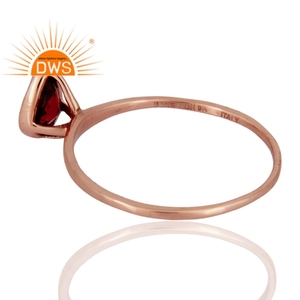 New Arrival Sterling <b>Silver</b> Rose Gold Plated Natural <b>Garnet</b> Gemstone Stackable <b>Ring</b> Custom Jewelry Manufacturer - Product Image 3