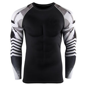 Rashguard Deportivo Transpirable de Secado Rápido, Personalizado con Impresión, para BJJ y MMA, Color Sólido, Spandex/Nailon, Venta al Por Mayor - Product Image 1