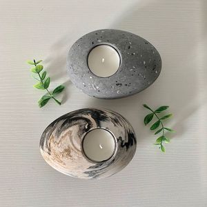 Portavelas de Mármol de Lujo, Hecho a Mano, Resistente al Calor, Decoración de Pascua para Tiendas y Boutiques - Product Image 1