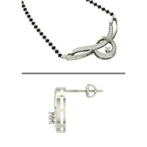 Compre un Conjunto de Mangalsutra de Plata Pura, Joyería Fina con Diamante de Corte Esmeralda Chapado en Oro, para Regalo de Boda o Fiesta para Esposa - Product Image 3