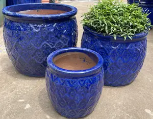 Magere Plantenbak Geglazuurde Afwerking Voor Binnen-En Buitenhuisdecoratie Gemaakt Van Keramische Natuurlijke Kleur Bloempot Tuin