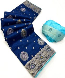 Saree en organza avec chemisier en dentelle à fleurs - Product Image 1