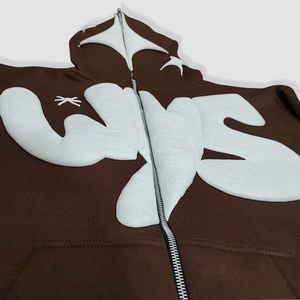 Sudaderas con capucha térmicas para hombre bordadas de algodón de alta calidad, ropa de calle informal con logotipo impreso personalizado, venta al por mayor - Product Image 5