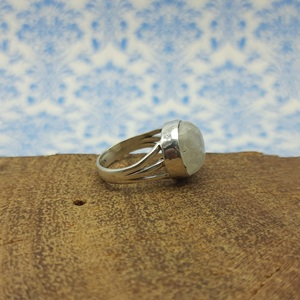 Rainbow Moonstone Triple Band <b>Ring</b> 925 Sterling Silver Bohemian Artisan <b>Crafted</b> Wedding/Party <b>Ring</b> Oval Cut Natural Anniversary - Product Image 3