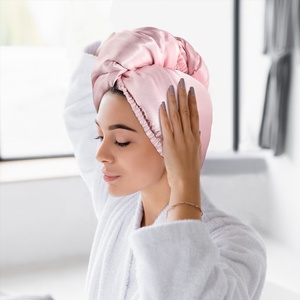 Muestra gratis <span class=keywords><strong>Anti</strong></span> <span class=keywords><strong>Frizz</strong></span> Satén Seda Secado rápido Doble capa <span class=keywords><strong>Toalla</strong></span> de microfibra para el cabello Satén Doble cara <span class=keywords><strong>Toalla</strong></span> para el cabello seco - Product Image 2